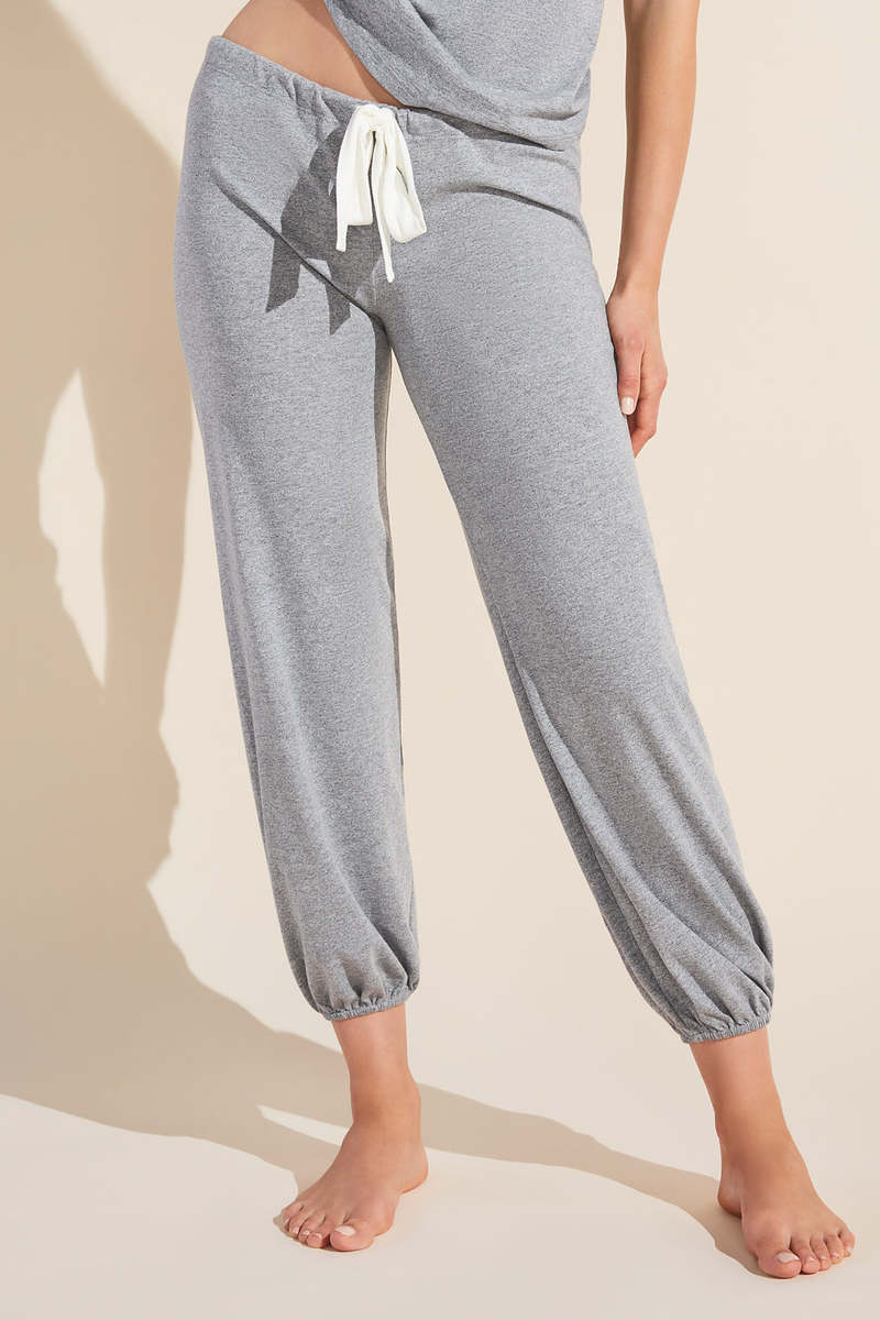 Eberjey Heather Cropped Pant - True Heather Grey | Garmentory