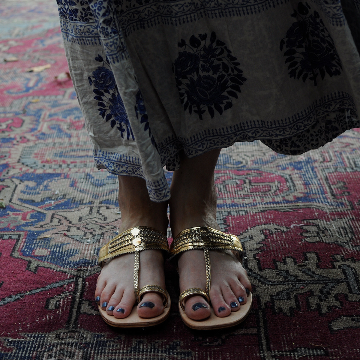 MATTA KOLI FLAT SANDALS - GOLD | Garmentory