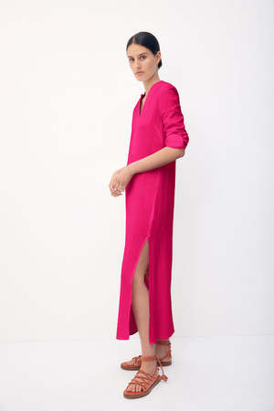 Bird & Knoll Frieda Shirt Dress - Pink | Garmentory