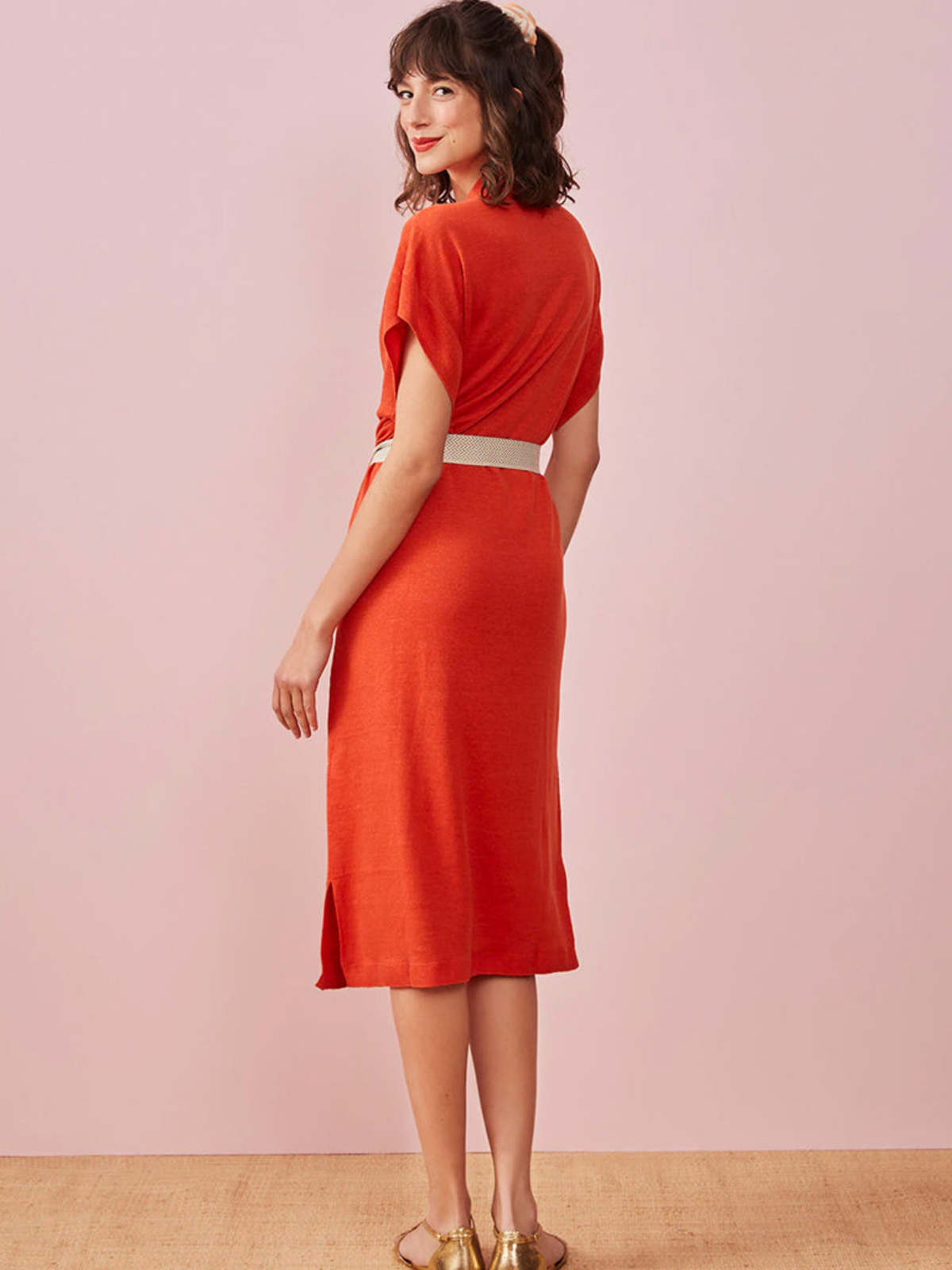 Des Petits Hauts Bastia Dress - Tangerine - Image 2 of 5