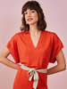 Des Petits Hauts Bastia Dress - Tangerine - Thumbnail 4