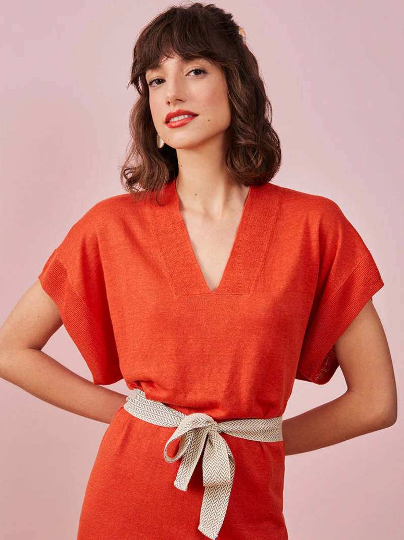 Des Petits Hauts Bastia Dress - Tangerine