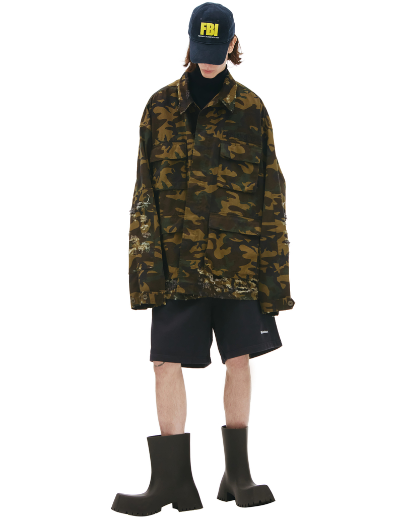 予約販売 Balenciaga Camouflage Print Army Jacket - Khaki | Garmentory ジャケット・アウター