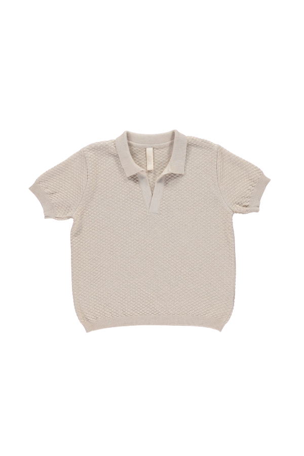 Kids Liilu Knit Polo - Beige Melange