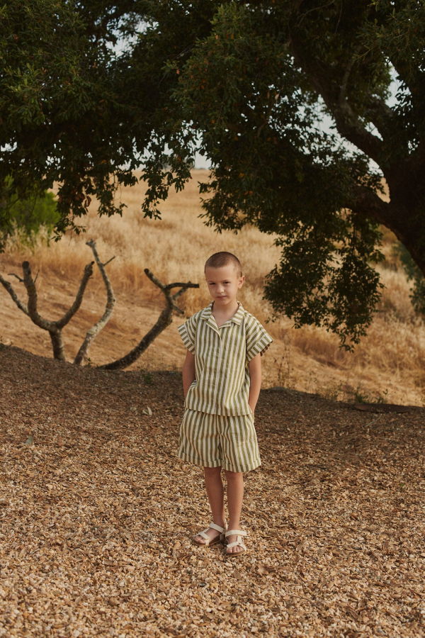 Kids Liilu Stripes Bermuda Short - Olive Stripes