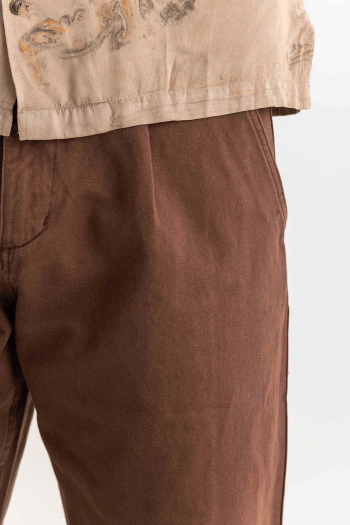 General Admission Pleated Pant - Brown - Image 3 of 4