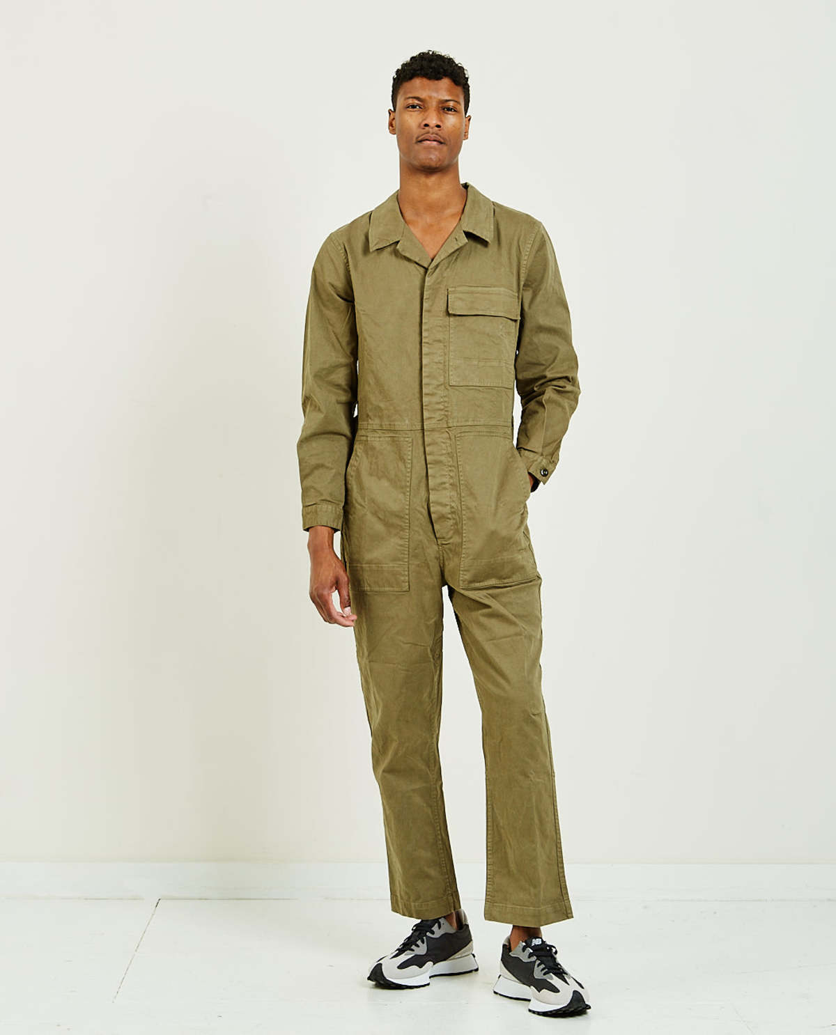 Alex Mill Field Chino Jumpsuit - OLIVE | Garmentory