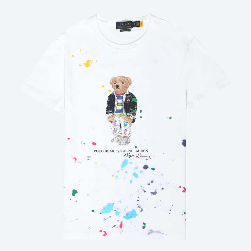 Tシャツ・カットソー Polo Ralph Lauren White Polo Bear T-Shirt Custom Slim-Fit Polo Ralph Lauren Custom Slim Fit Polo Bear Jersey T-Shirt