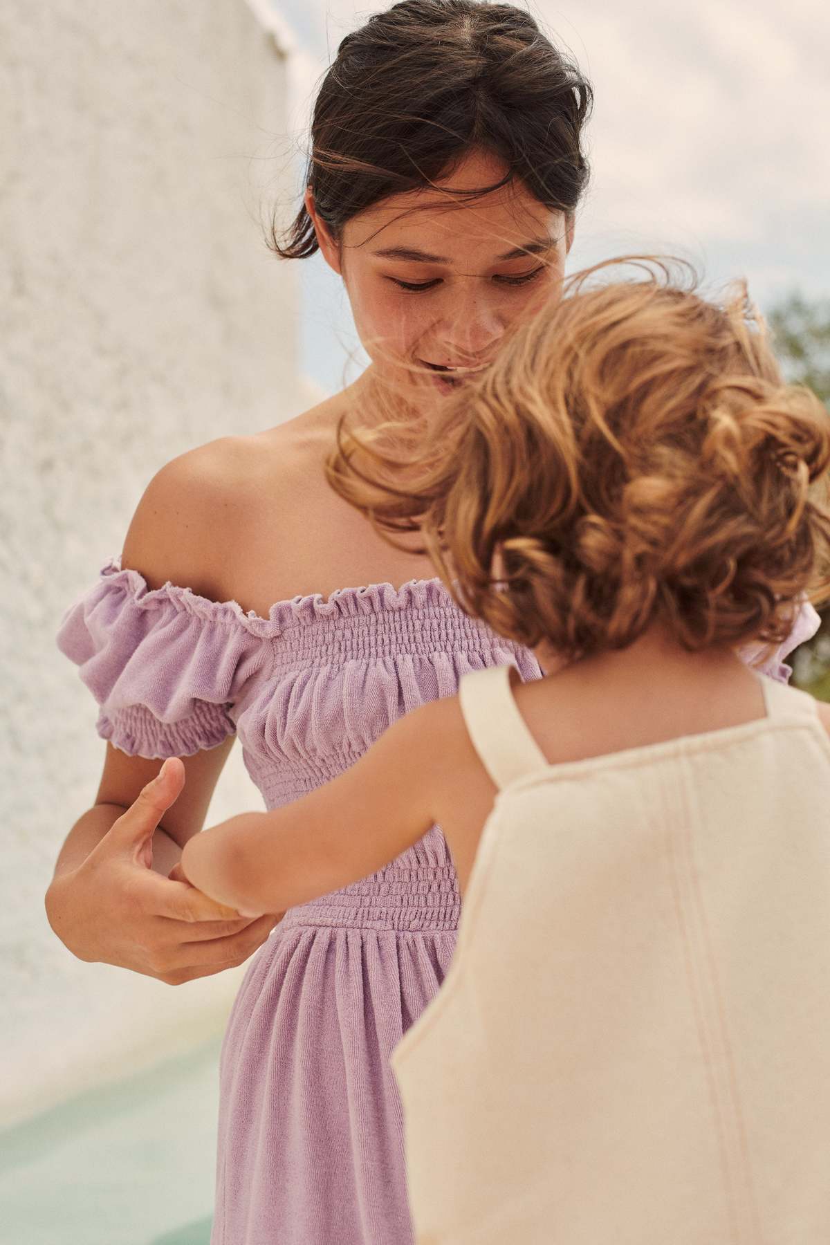 Liilu Denim Baby Romper - Ecru - Image 1 of 6