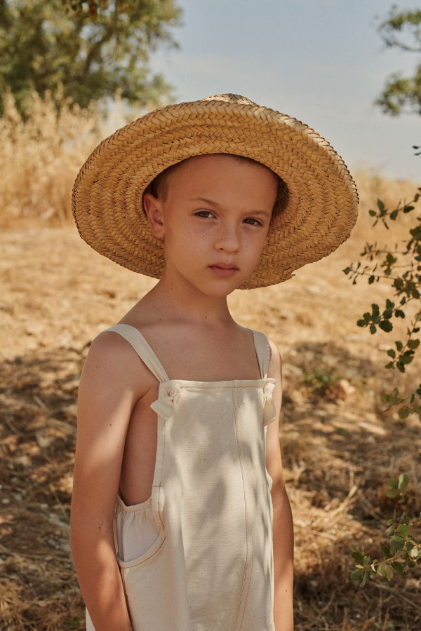 Liilu Denim Baby Romper - Ecru