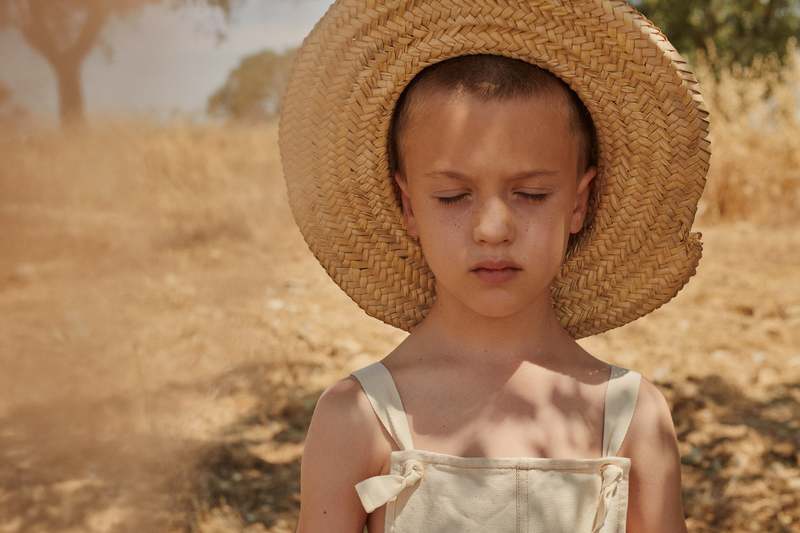 Liilu Denim Baby Romper - Ecru