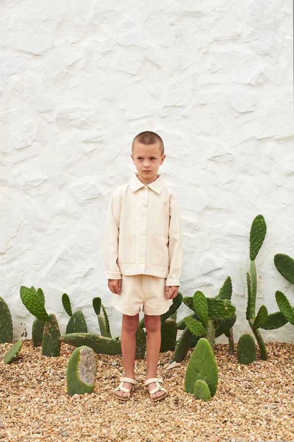 Kids Denim Short - Ecru