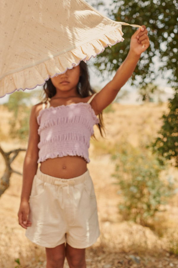 Kids Denim Short - Ecru