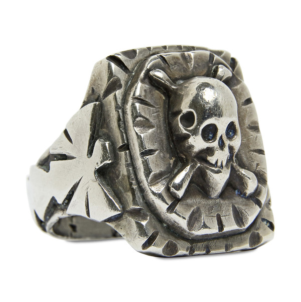 VINTAGE SILVER MEXICAN SKULL BIKER RING | Garmentory