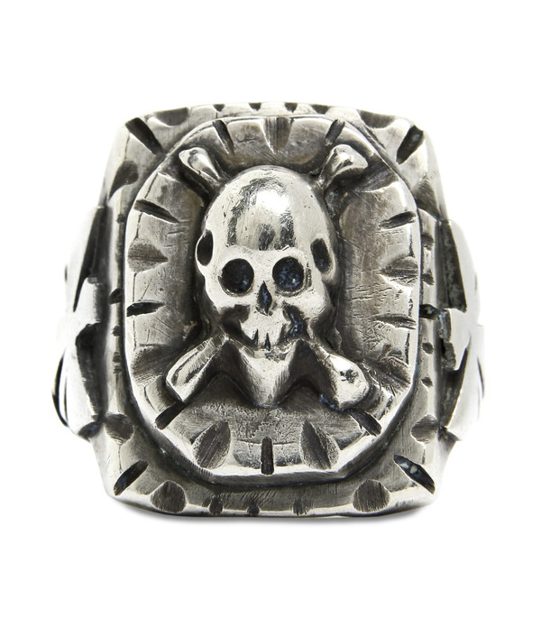 VINTAGE SILVER MEXICAN SKULL BIKER RING | Garmentory