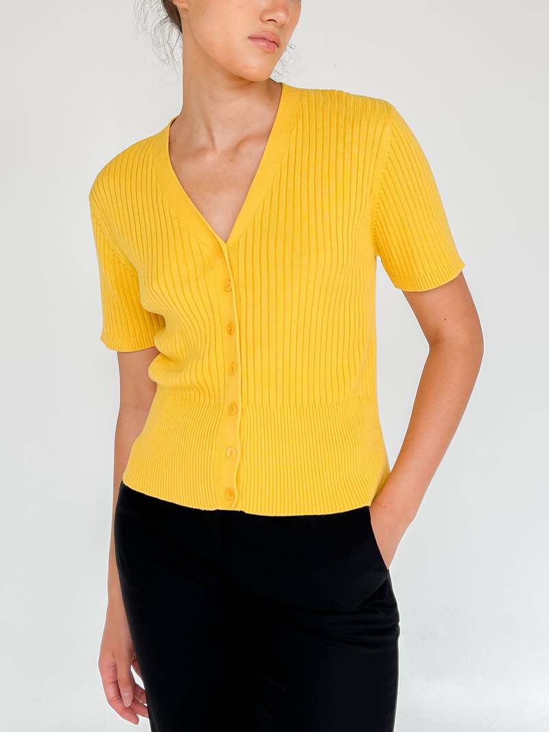 Knit Cardigan - Yellow 