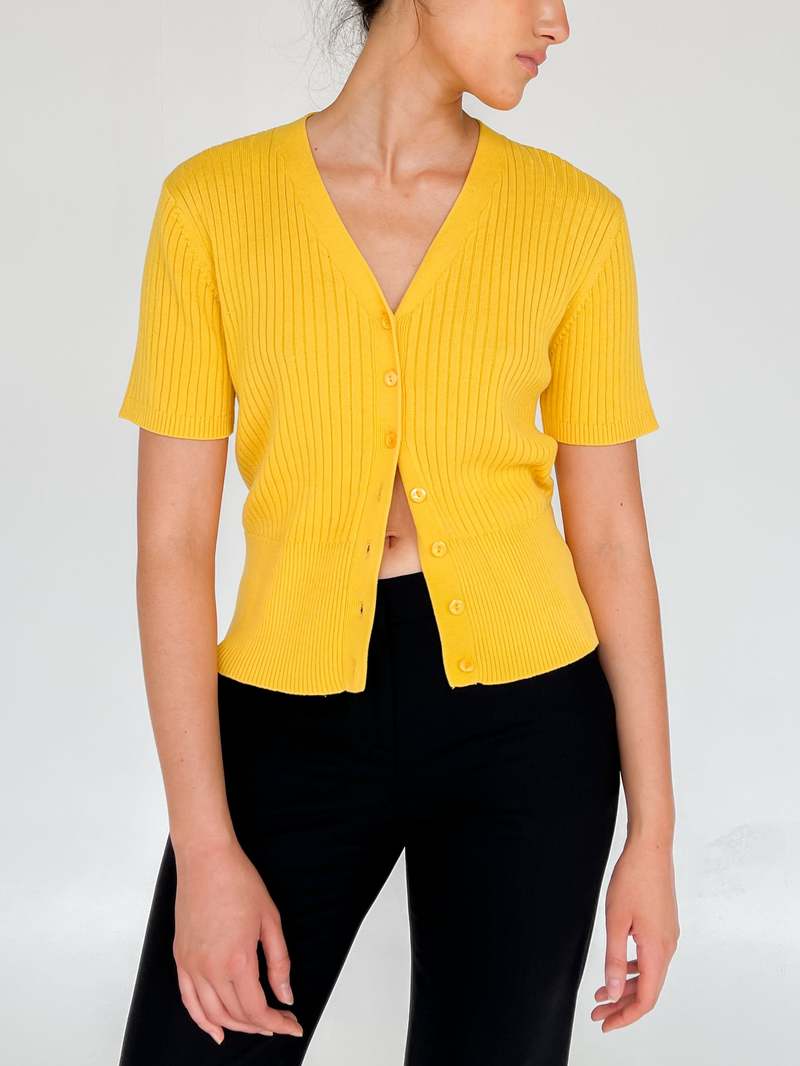 Knit Cardigan - Yellow 