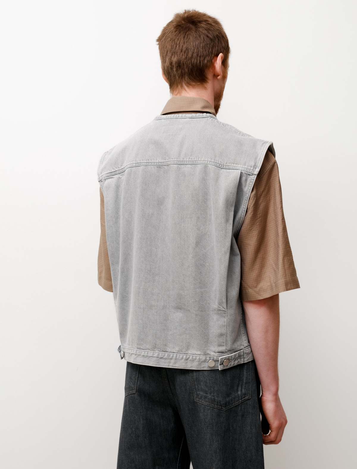 トップス 90s CHRISTOPHE LEMAIRE Tech Nylon Vest Lemaire Zipped Vest - Denim Pale Grey | Garmentory