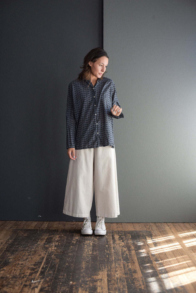 Auntie Oti Button Down - Block Print