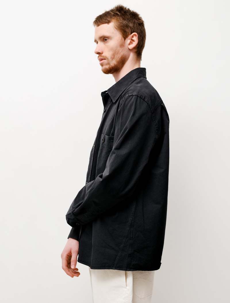 Margaret Howell Cotton Denim Overall Warp Shirt - Black