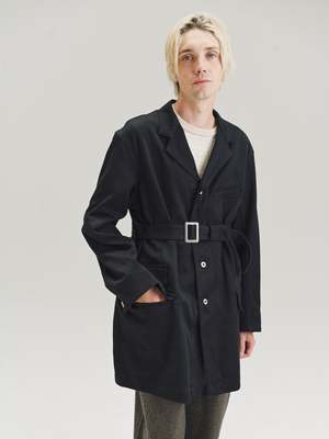 Taiga Takahashi Cotton Lot. 401 Belted Engineer Coat - Black