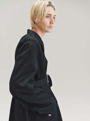 Taiga Takahashi Cotton Lot. 401 Belted Engineer Coat - Black