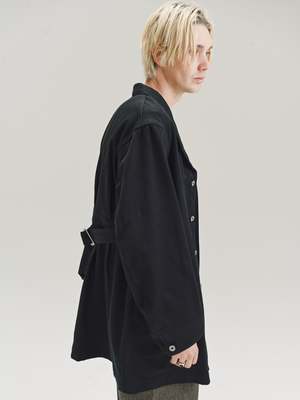 Taiga Takahashi Cotton Lot. 401 Belted Engineer Coat - Black