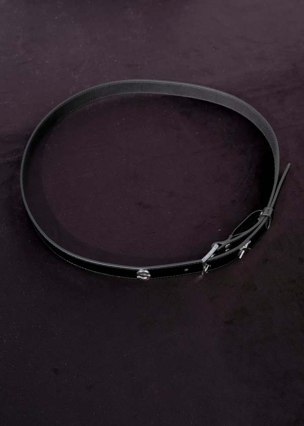 Martine Rose Calf Leather 'SEX' Buckle Letter Belt - Black