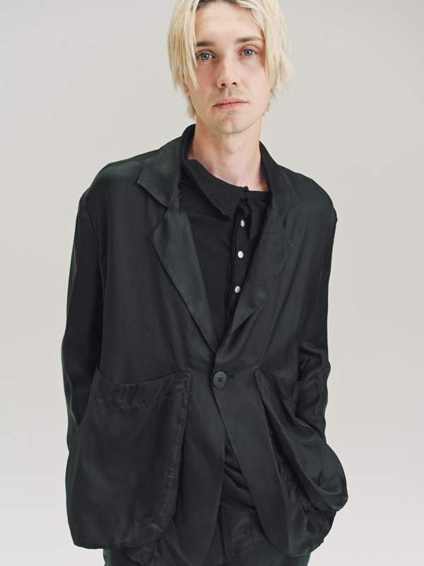 Edward Cuming Cupro Sag Blazer - Black | Garmentory