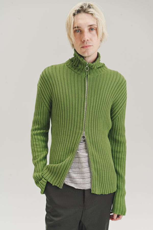 Edward Cuming Cotton Ribbed Easy Jacket - Green
