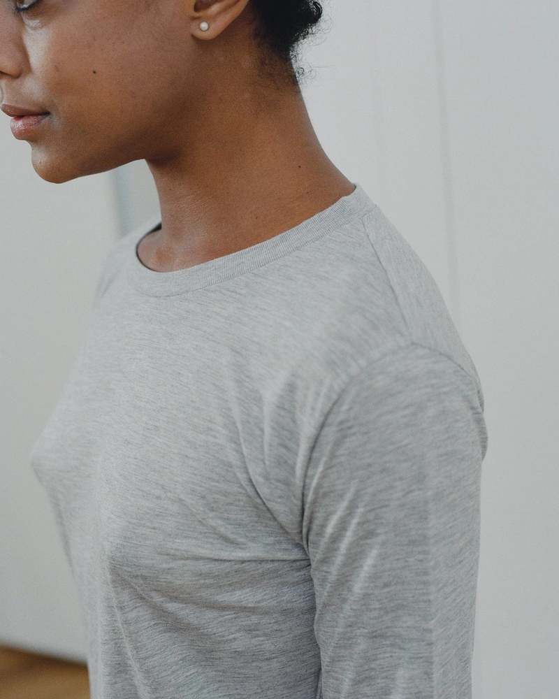 Baserange Long Sleeve Tee - Melange Grey | Garmentory