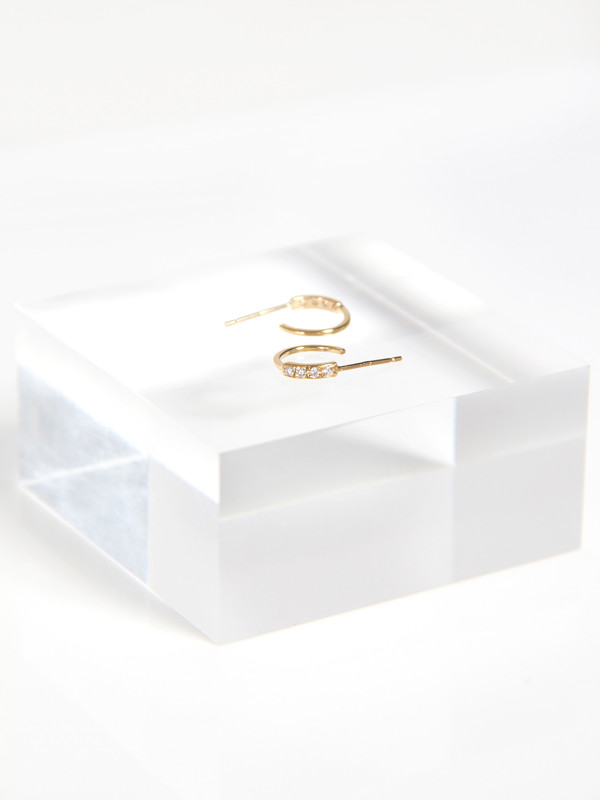 Still House Salo Hoops with Diamonds - 14k Gold Still House Salo Hoops with Diamonds - 14k Gold