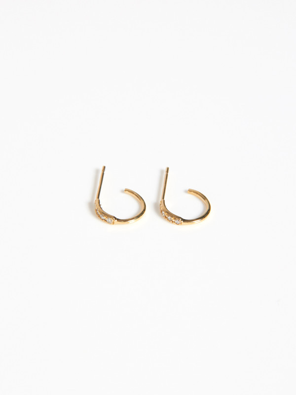 Still House Salo Hoops with Diamonds - 14k Gold Still House Salo Hoops with Diamonds - 14k Gold