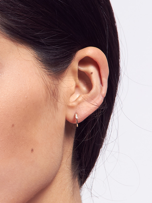 Still House Salo Hoops with Diamonds - 14k Gold Still House Salo Hoops with Diamonds - 14k Gold