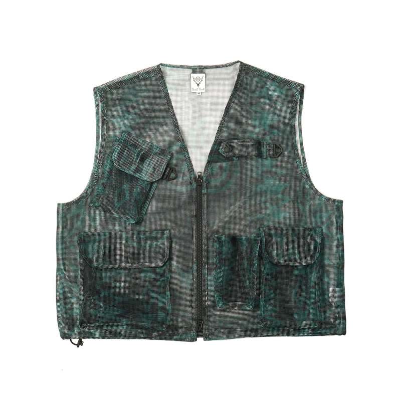 South2 West8 HEAVYWEIGHT MESH BUSH TREK VEST - SKULL/TARGET