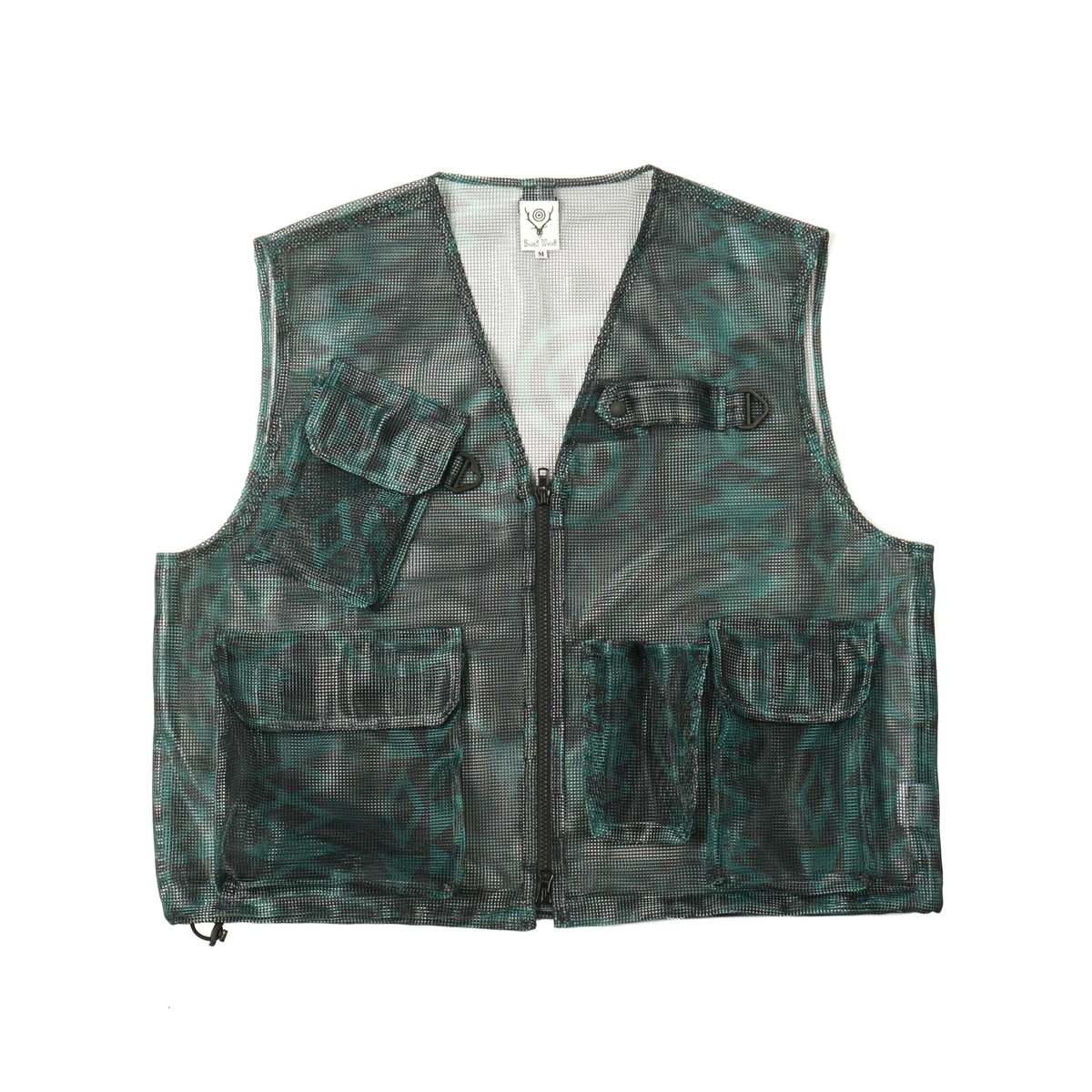 South2 West8 HEAVYWEIGHT MESH BUSH TREK VEST - SKULL/TARGET