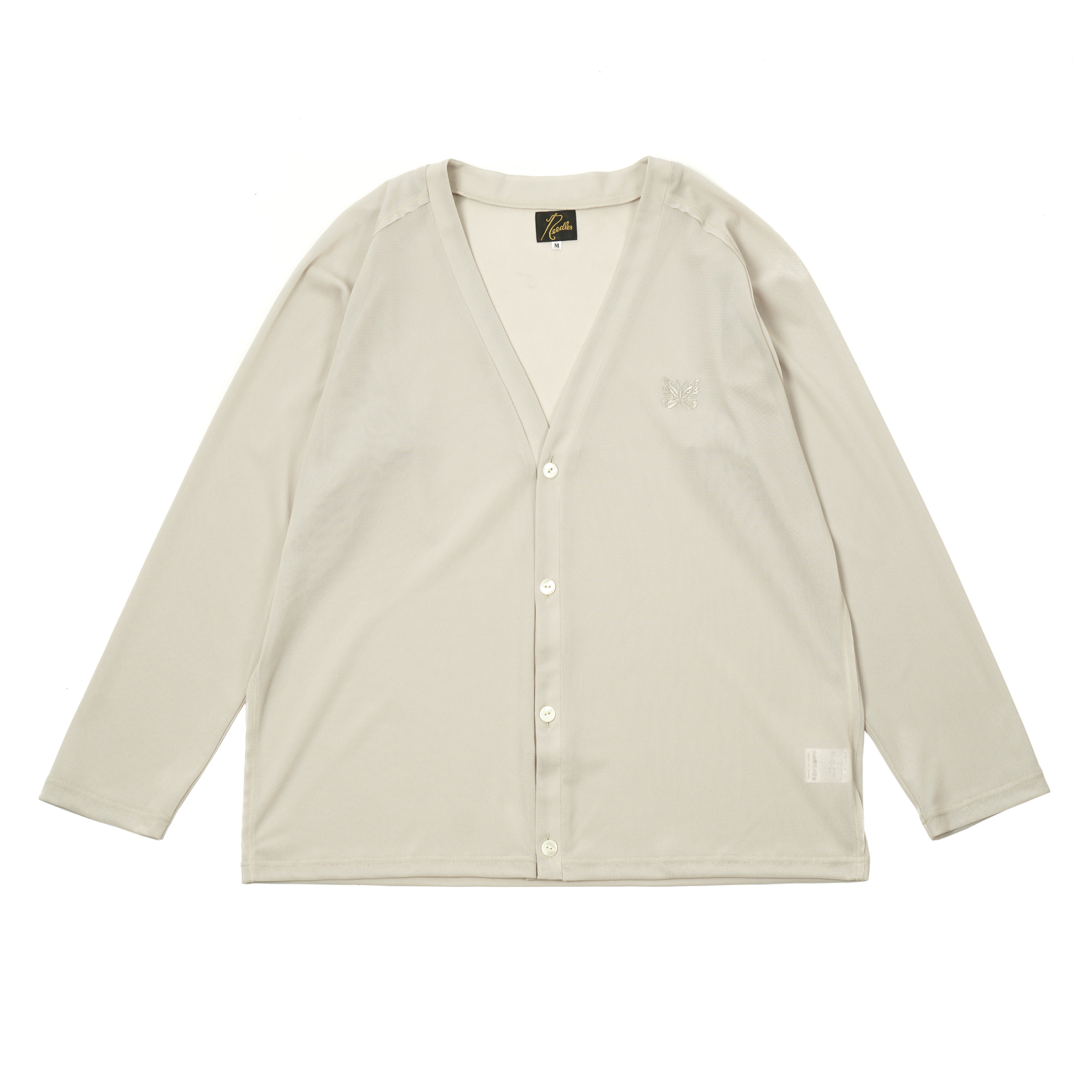 POLY MESH V NECK CARDIGAN 
