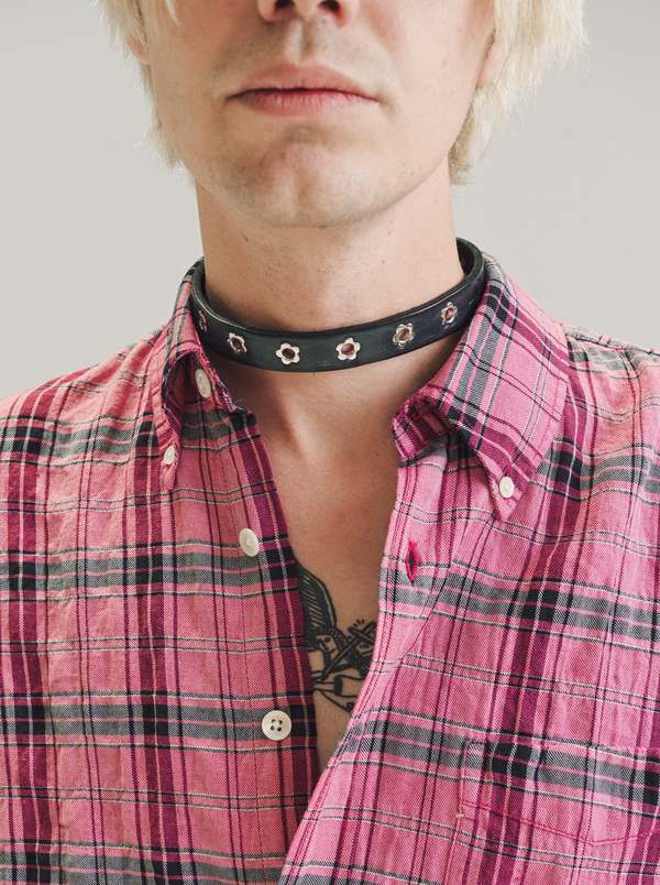 Our Legacy Leather Flower Choker - Black | Garmentory