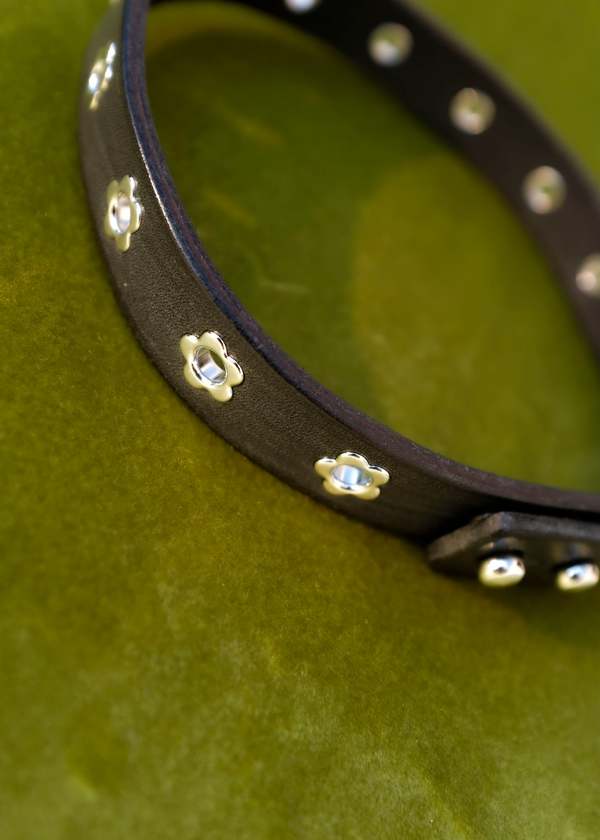 Our Legacy Leather Flower Choker - Black | Garmentory