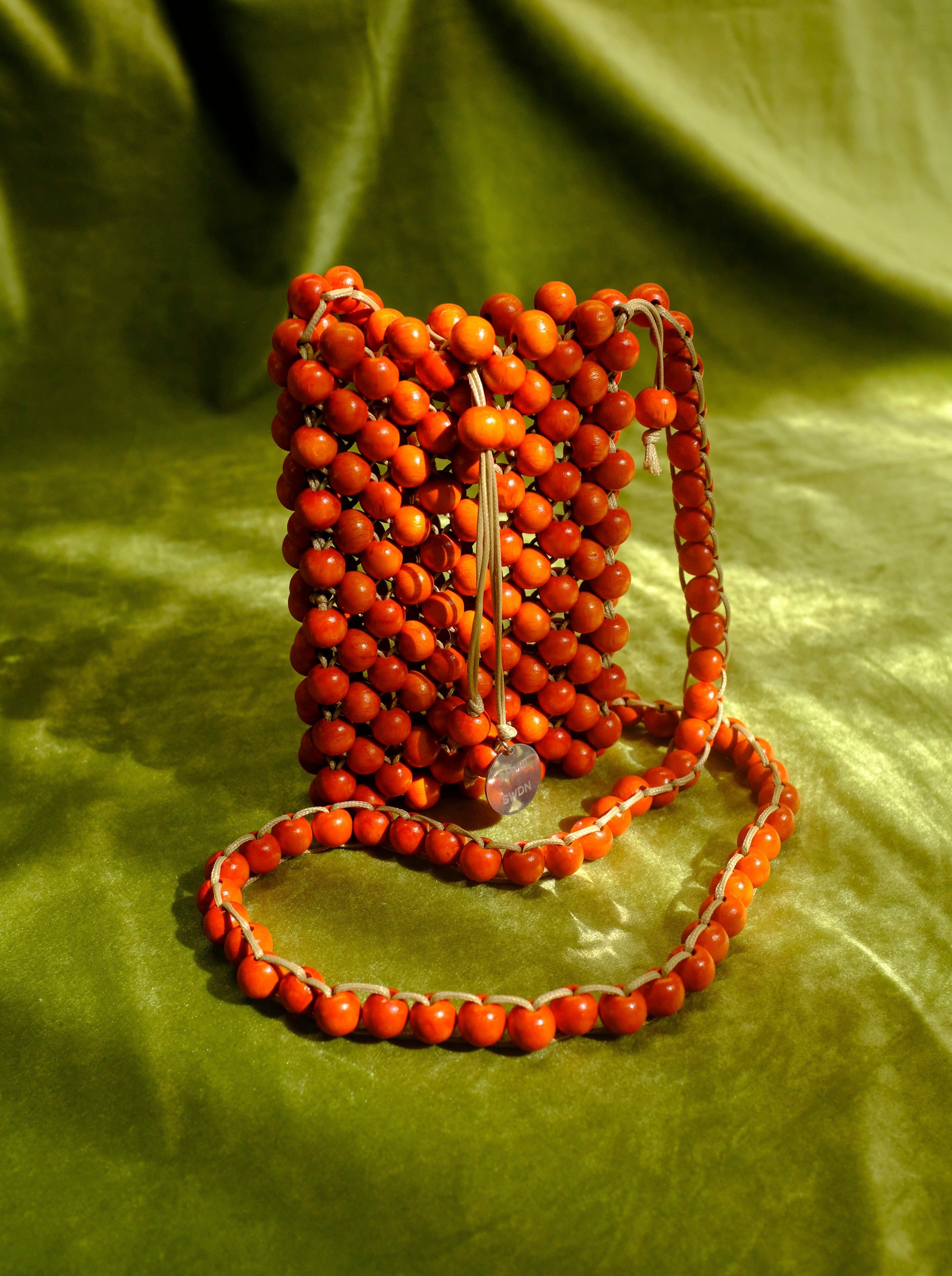 CMMN SWDN Wood Bead Pouch bag - Orange | Garmentory