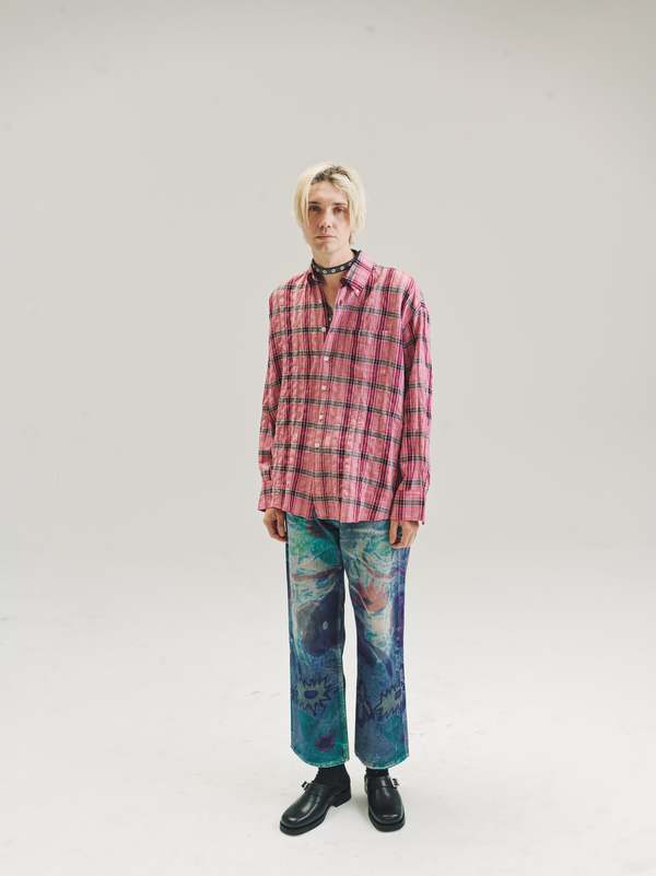 Our Legacy Cerise Memory Check Borrowed BD Shirt - Pink | Garmentory