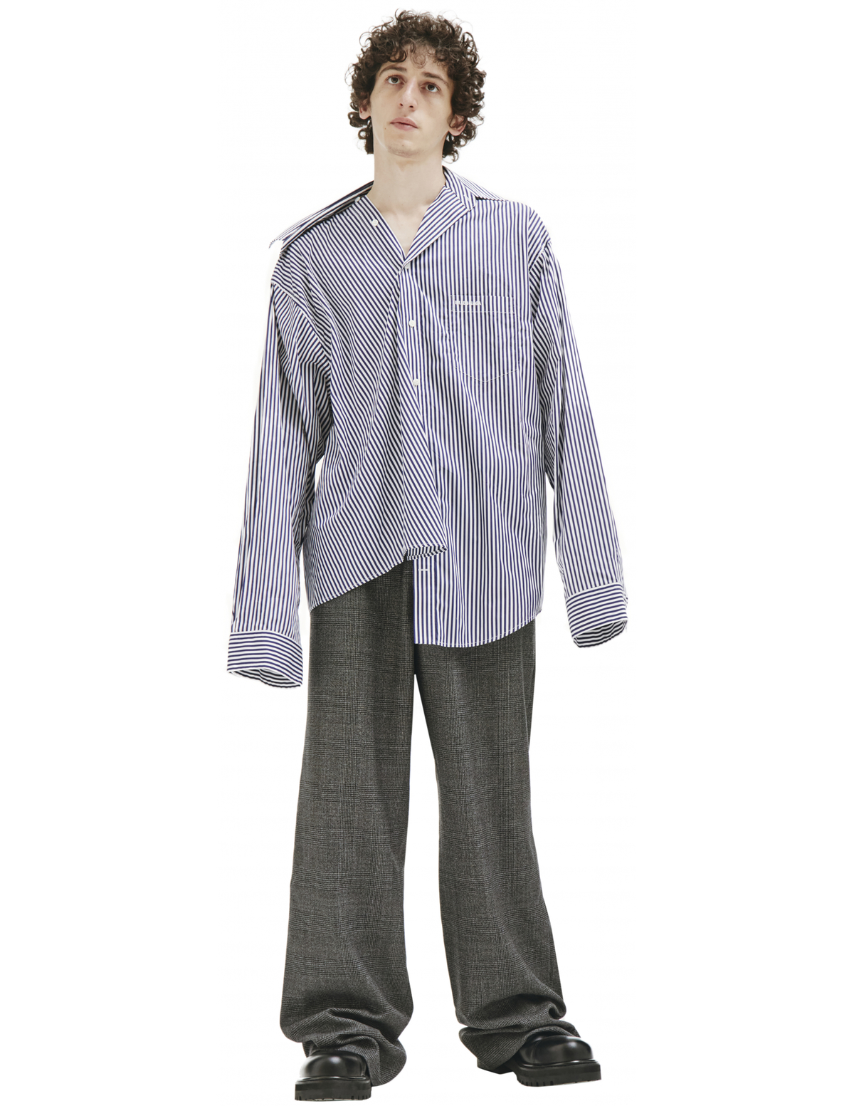 Balenciaga Twisted Striped Shirt - Blue | Garmentory