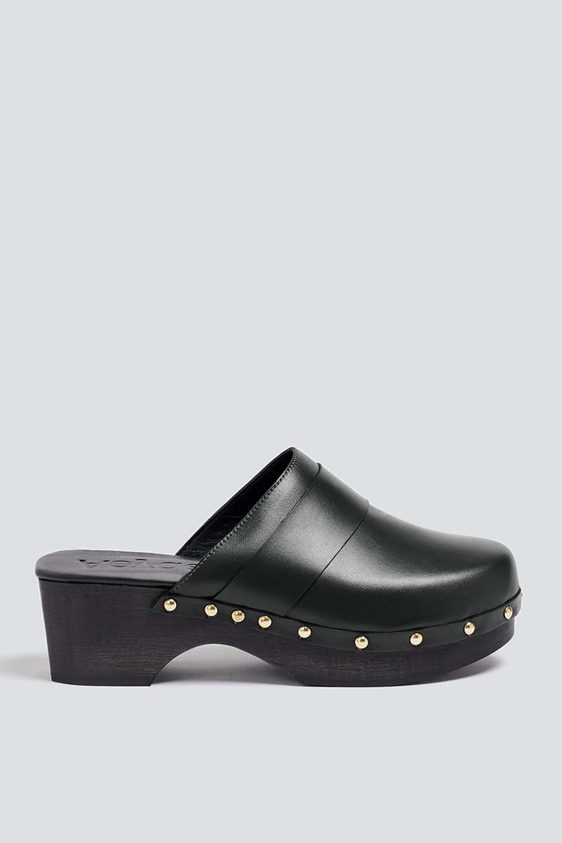 aeydē Leather Bibi Clog - Black | Garmentory
