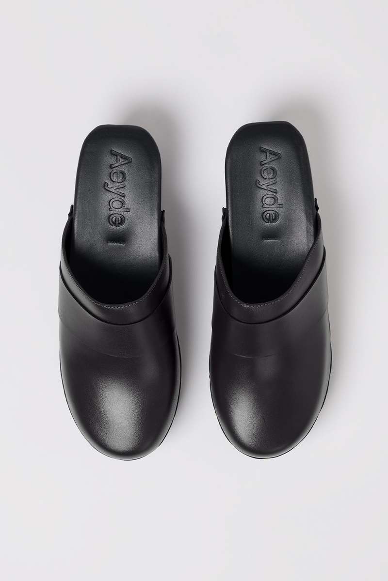 aeydē Leather Bibi Clog - Black | Garmentory