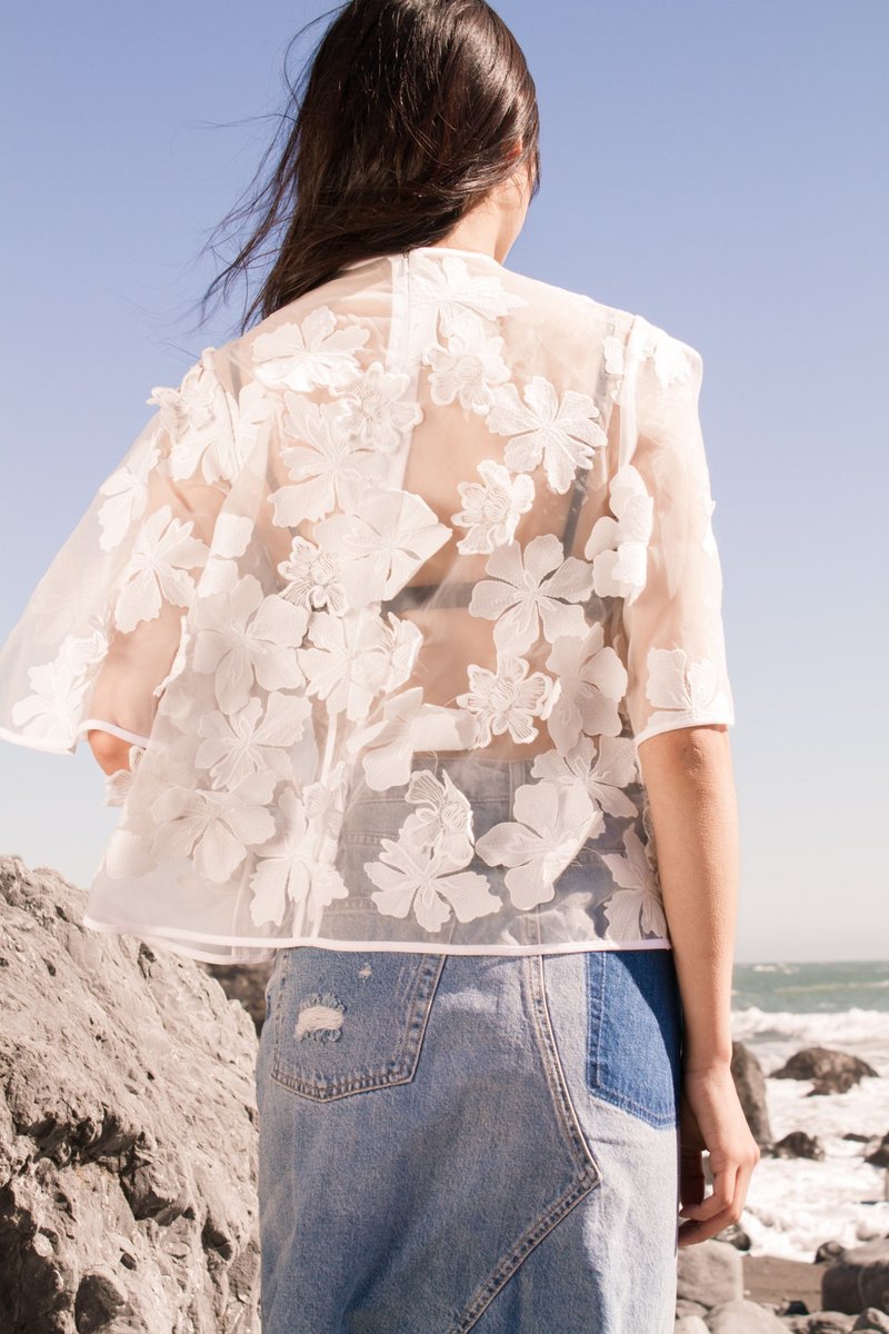 Nika Tang Camera Embroidery Top