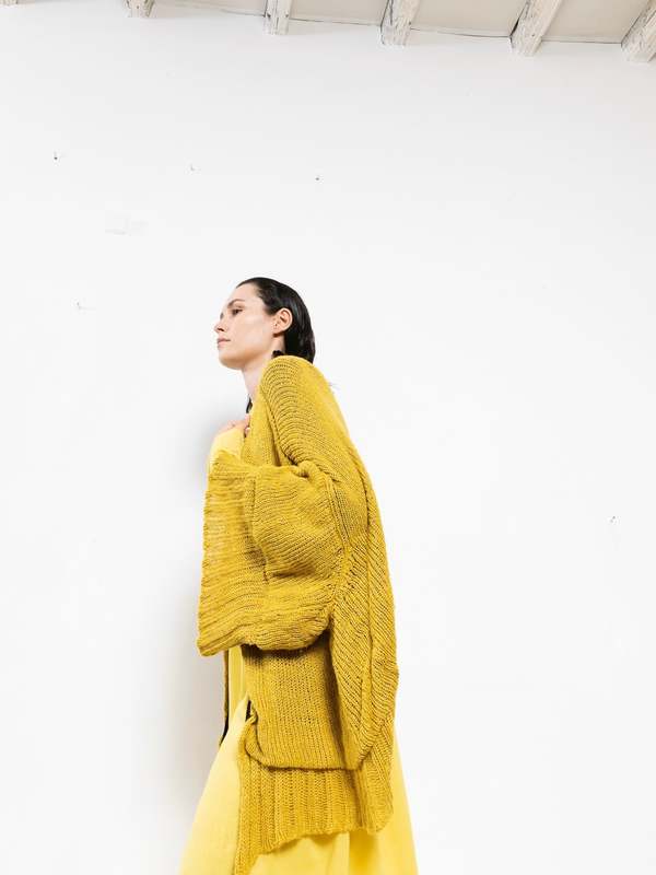 Serienumerica Cardigan - Yellow