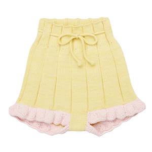Misha & Puff Child Scallop Hem Shorts Vintage Yellow | Garmentory