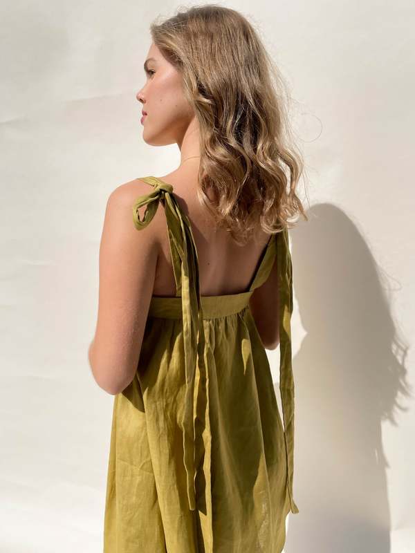 Sancia ZALA LINEN DRESS - GREEN | Garmentory Sancia ZALA LINEN DRESS - GREEN | Garmentory
