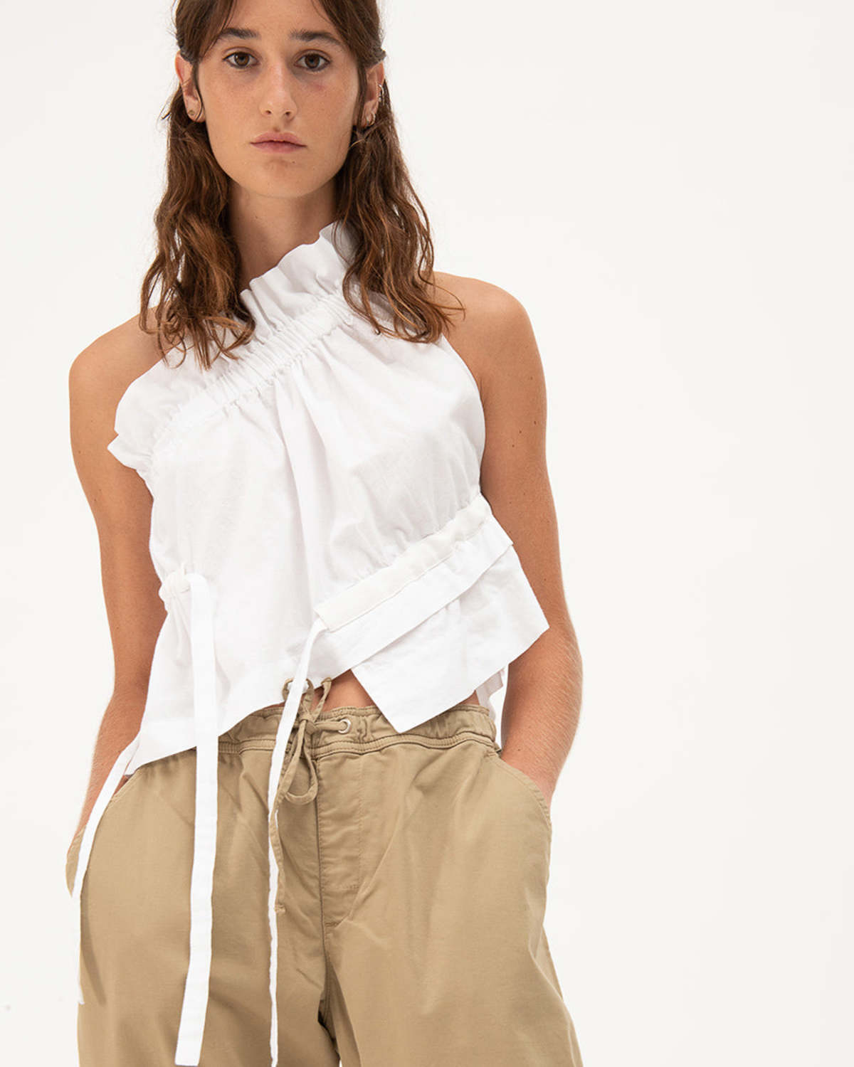 asymmetrical ruffle top