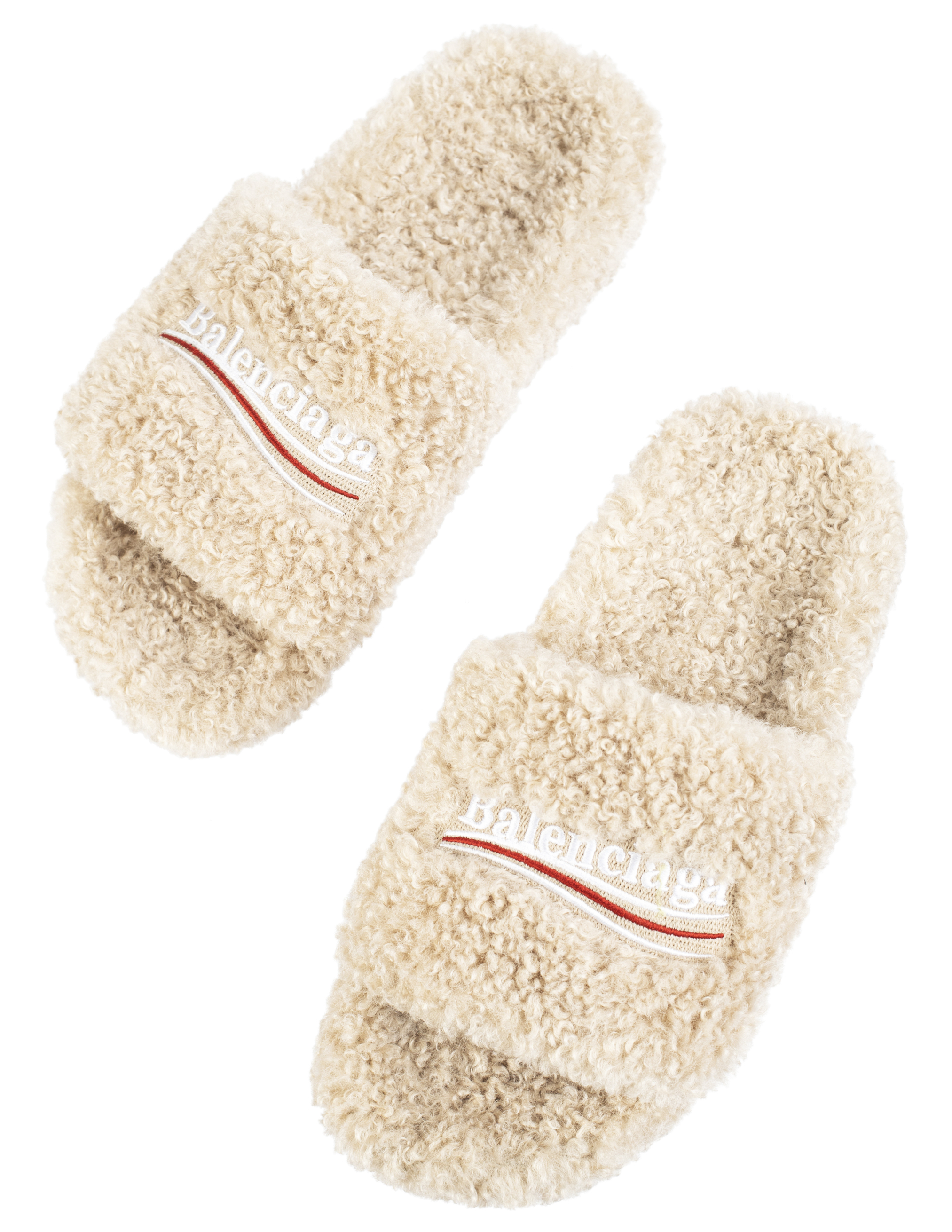 【BALENCIAGA】Furry Slide Sandal Allover Logo ★関税送料込み Balenciaga Furry Slide Sandals | Saks Fifth Avenue